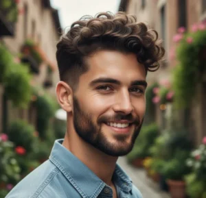 low fade curly 