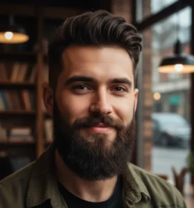 low fade with beard