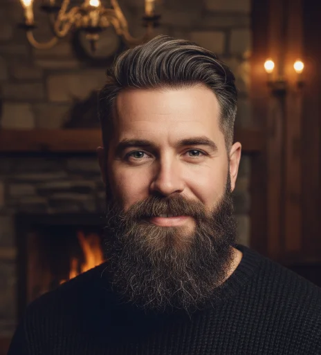 Low fade with beard