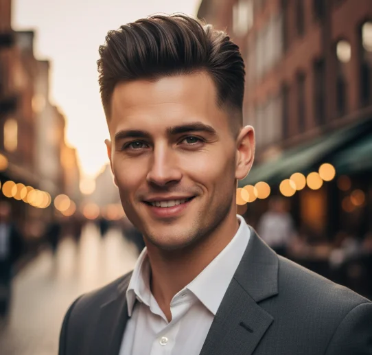 low fade pompadure